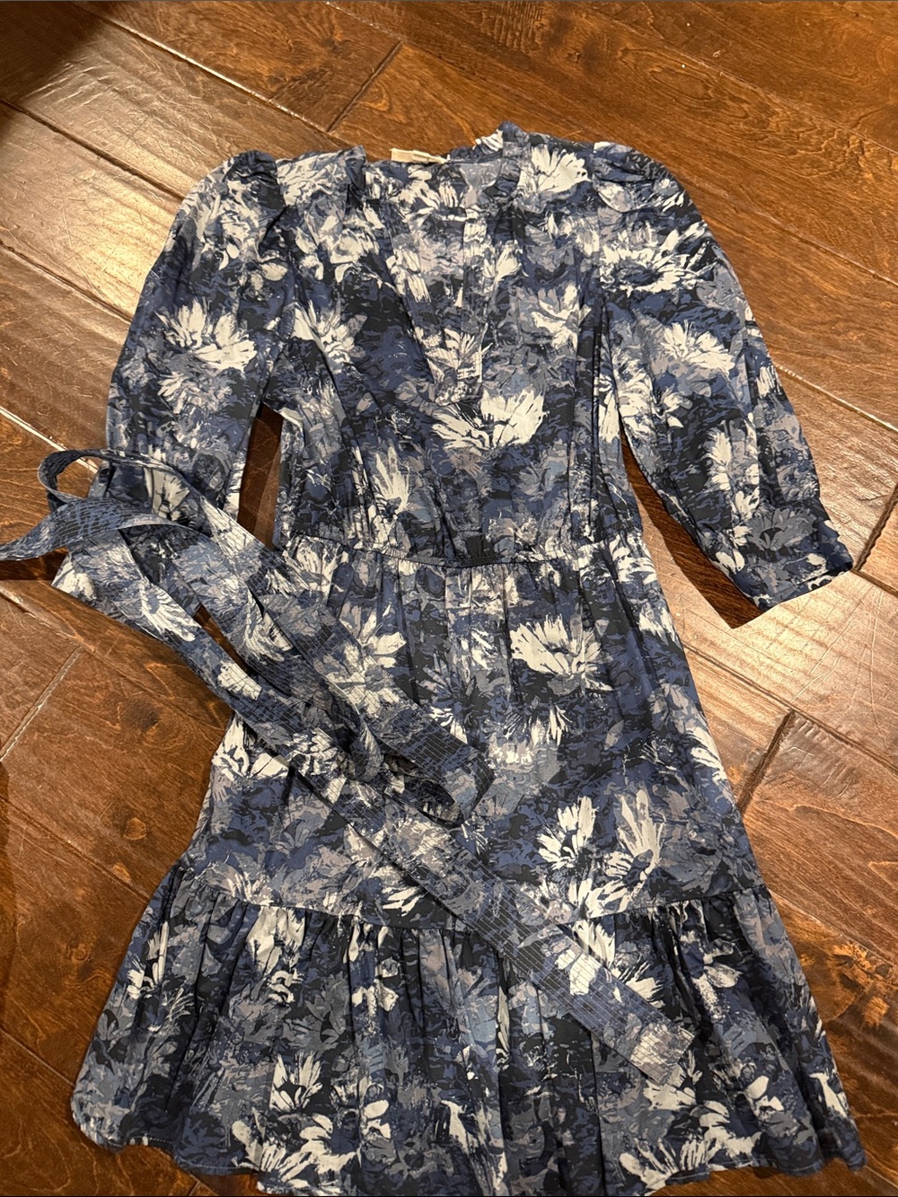 Elan Navy and White Floral Mini Dress
